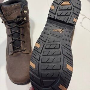 Danner Brown Leather Work Boot with Black Lug Sole